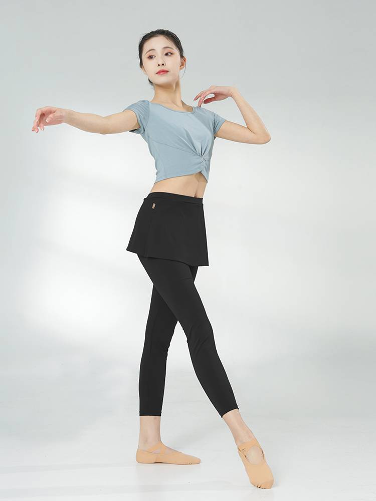 Little Jasmine Ballet Pants Summer Adult Female Modern Dance Pants Fake Two -piece Skirts Turbus High Bomb
