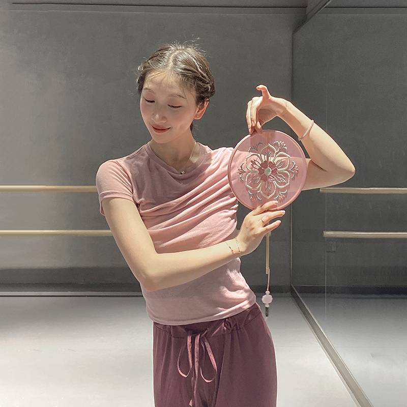 Must -enter large elastic soft slimming dance dance clothes short -sleeved summer classical dance modern dance exercise skills