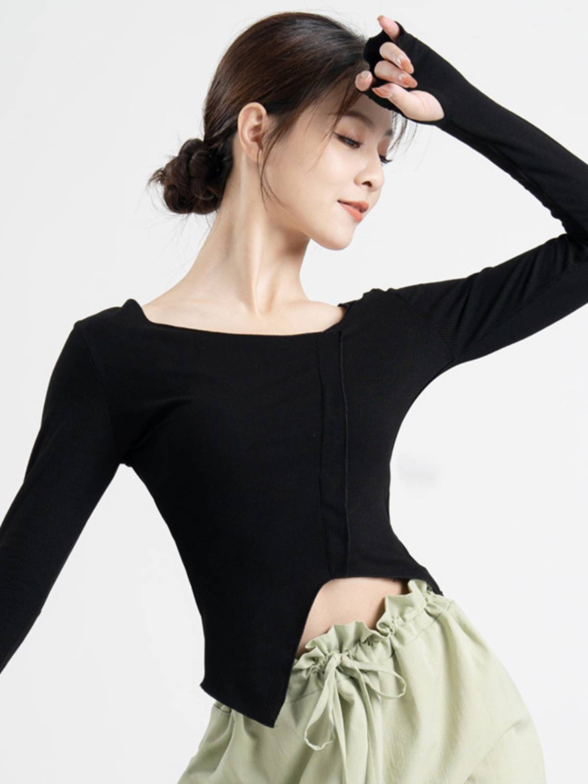 Modern dance top professional dance practice service autumn set refers to long -sleeved tight classical dance clothing custom processing OEM