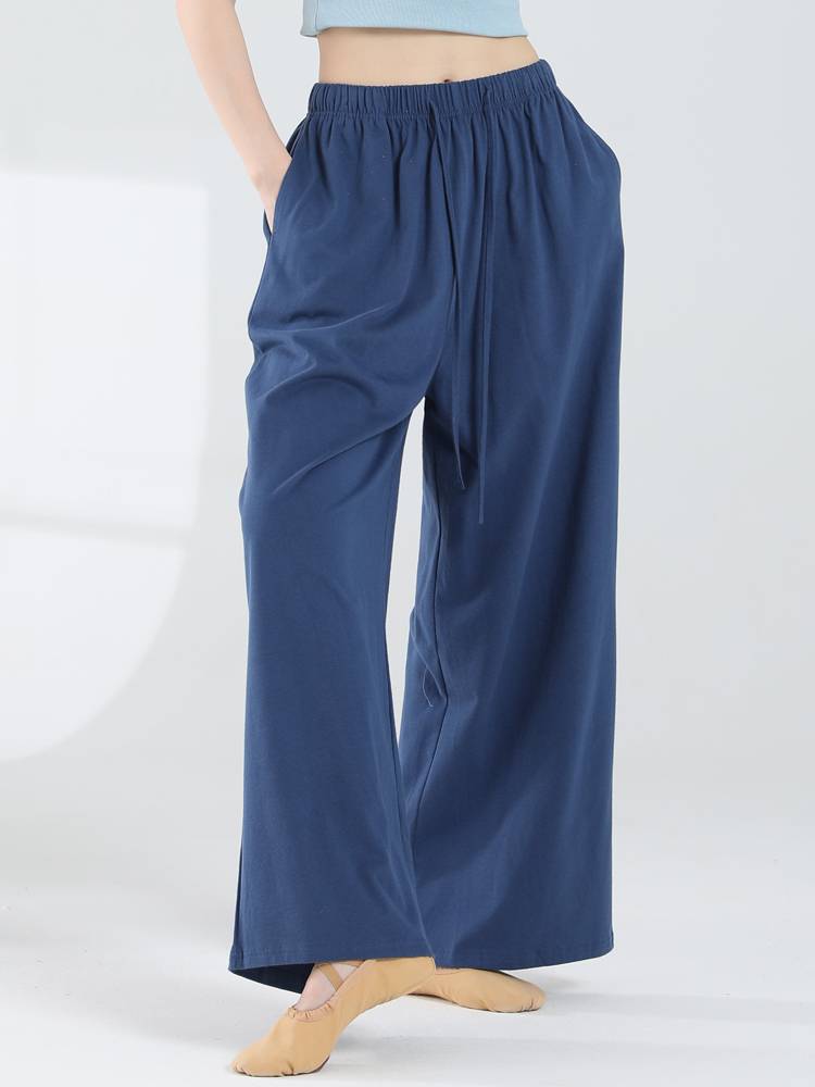 Modern dance wide -legged pants men's and women's same pure cotton straight dance practice pants classical dance pants