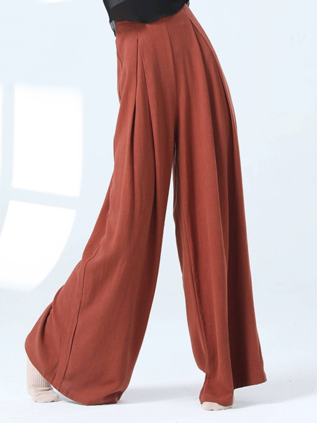 Cotton and linen modern dance exercise pants female new wide -leg loose dance classical dance adult elegant pants