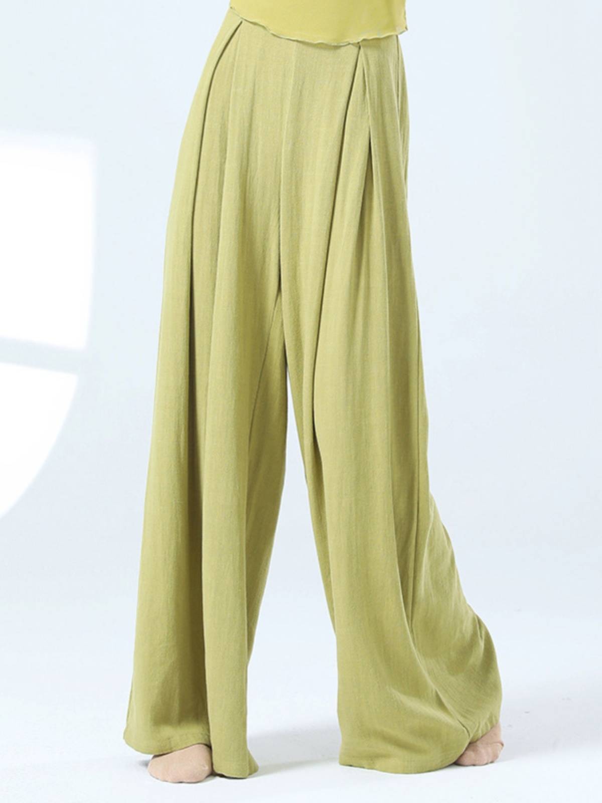 Cotton and linen modern dance exercise pants female new wide -leg loose dance classical dance adult elegant pants