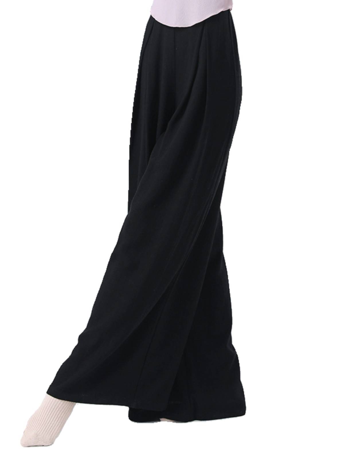 Cotton and linen modern dance exercise pants female new wide -leg loose dance classical dance adult elegant pants