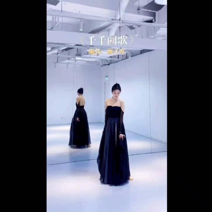 Classical Dance 720 degrees big skirt female thousands of songs black and white double -layer Chinese style modern dancers world dance service