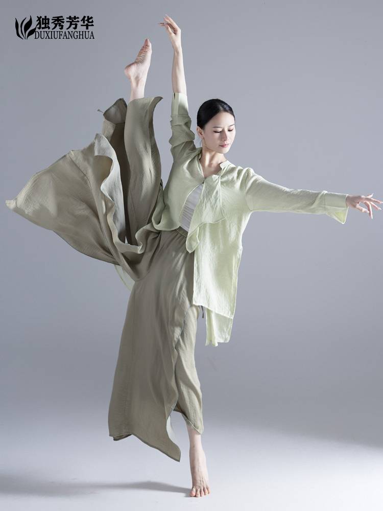 Modern dance loose shirt dance clothing lazy breathable jacket Chinese dance exercise service long sleeves elegant performance service