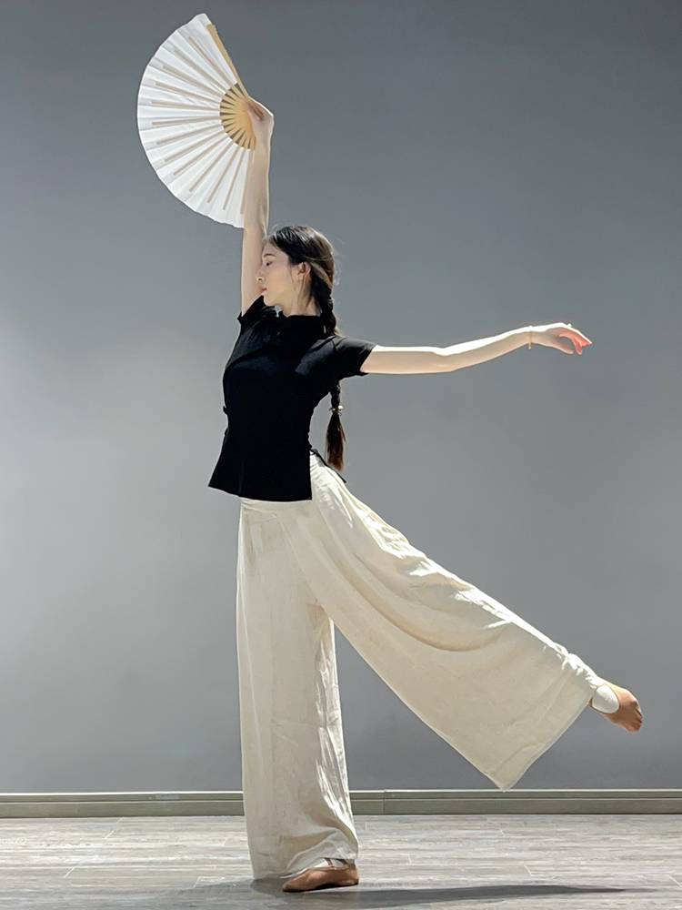 Practicing clothes Short -sleeved female classical dance new body training clothing slim slim dance jacket Modern dance top