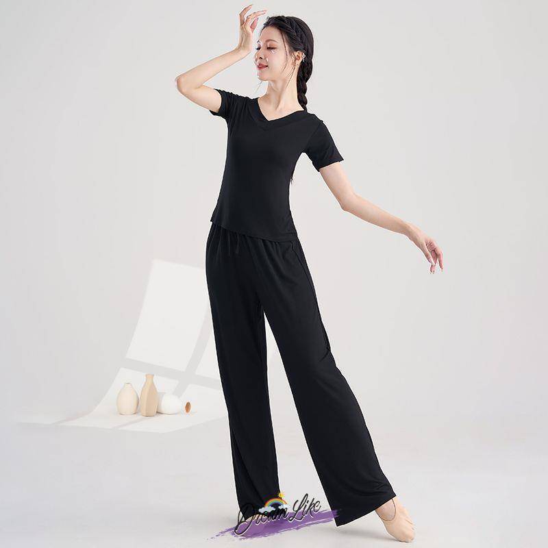 The new Moder loose dance wide -leg pants practice service women's art test -shaped sports summer Chinese classical modern dance service