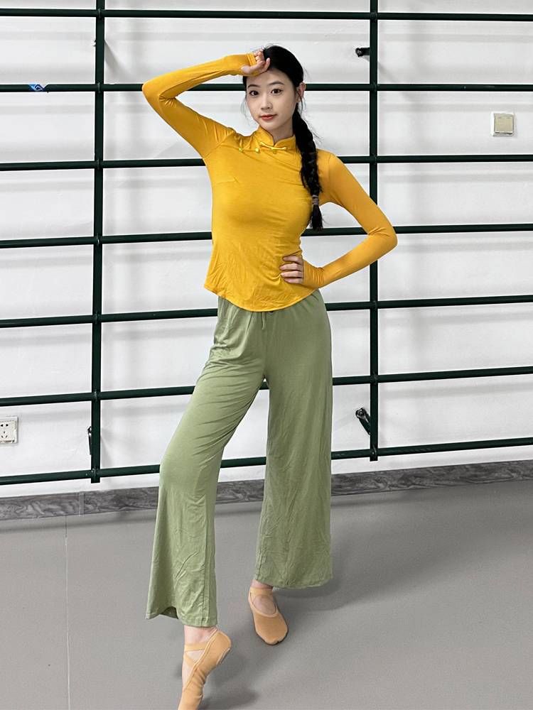 Mongol choreographer, long-sleeved cuffshop, choreographer, modern yoga costume