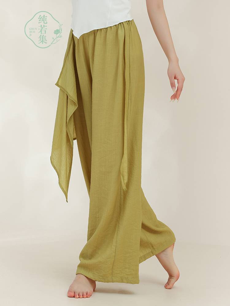 Pure dance loose body practice dance pants, female folds, vertical, straight -legged pants classical dance pants