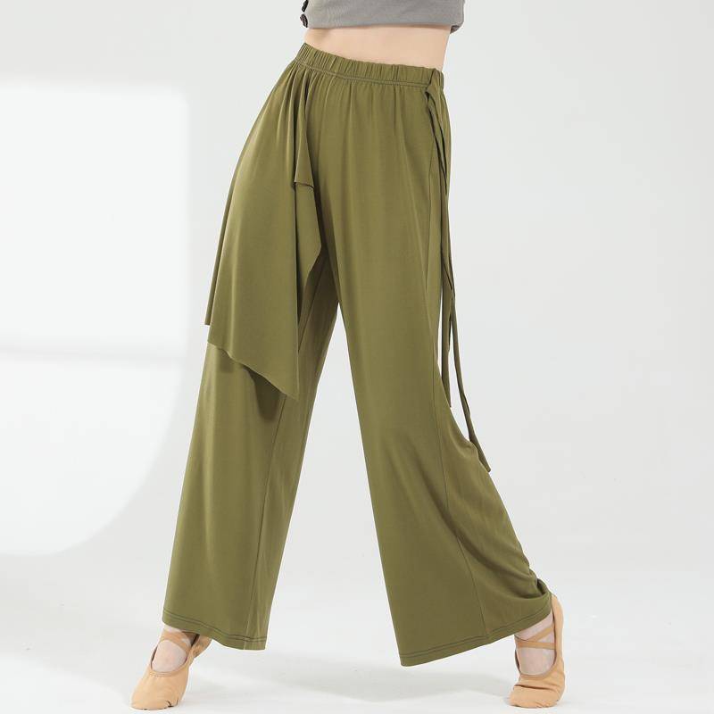 Modern dance wide -leg pants female adult loose straight dance practice pants classical dance training performance performance Xiabing hemp pants