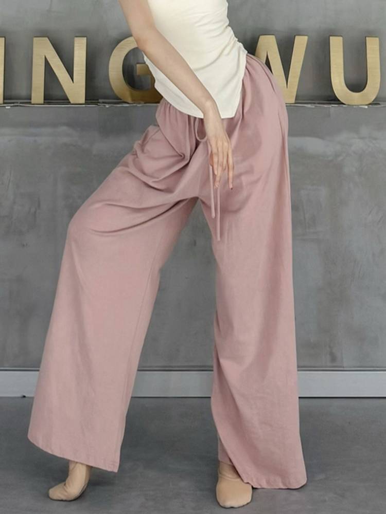 Pure cotton wide -leg dance pants summer men and women same modern dance pants dancing dedicated loose classical dance pants