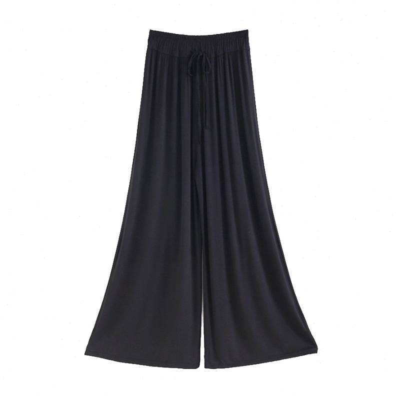 Modern dance pants men and women loose straight tube high -waisted wide -leg black shape exercises, elegant classical dance trousers