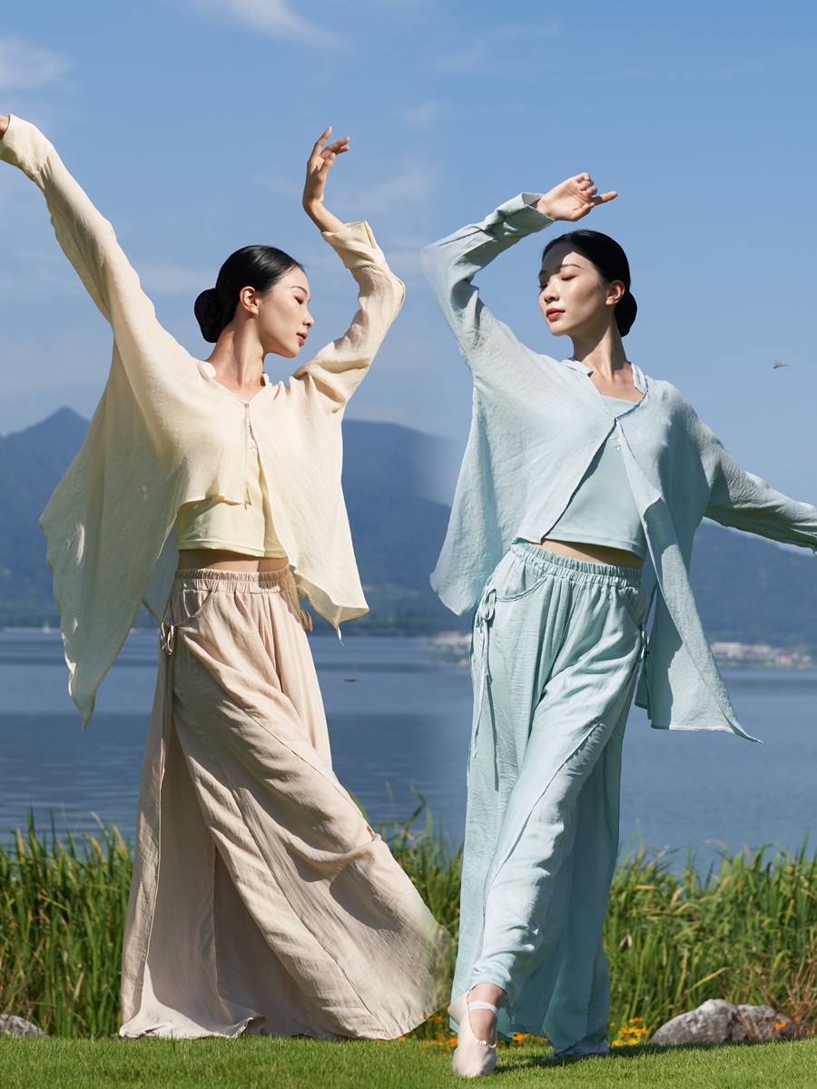 Dance Ruixiang Adult Female Classical Dance Practice Loose Dance Dance Modern Dance Chinese Dance Long Sleeve Wide Pants Set