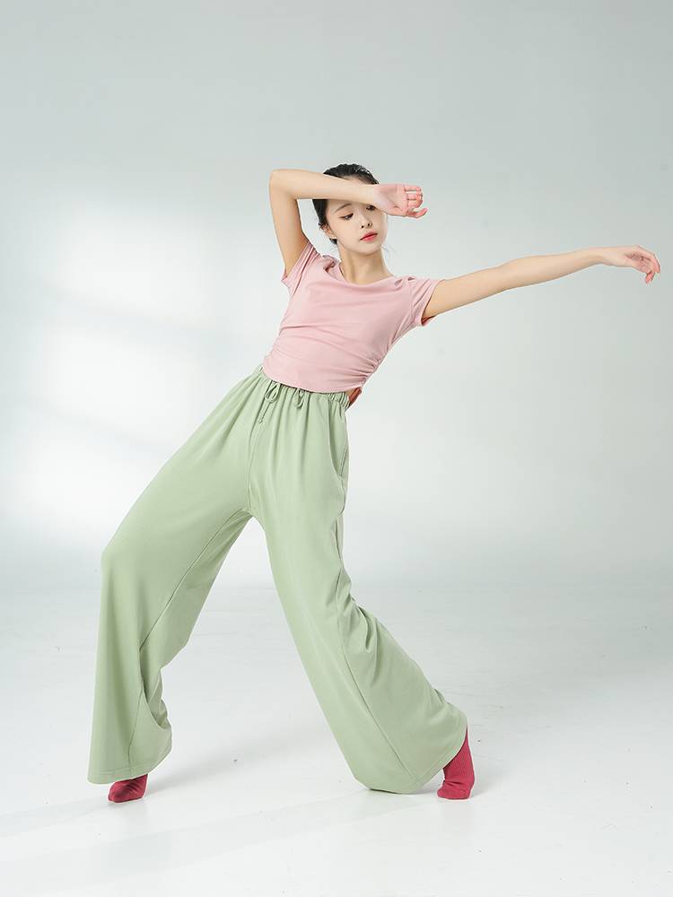 Little Jasmine Classical Dance New Top Adult Summer Short Sleeve Sports Services Chinese Dance Modern Dance Practice Uniform is thin