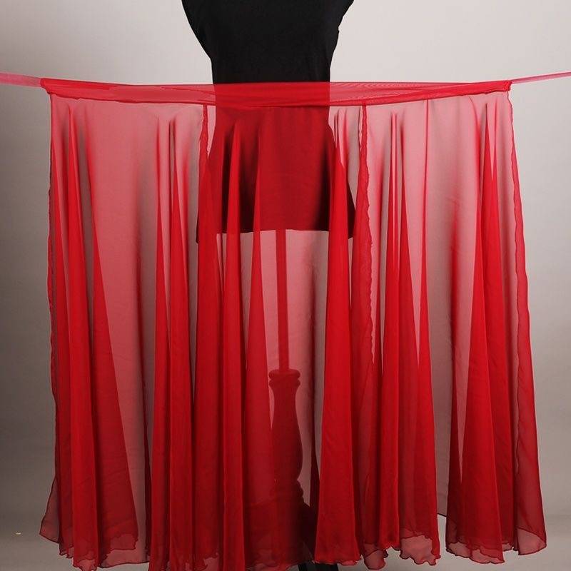 A piece of Chinese half -bodies long skirt in classical dance lamps in the waist dance lights, elegant modern chiffon