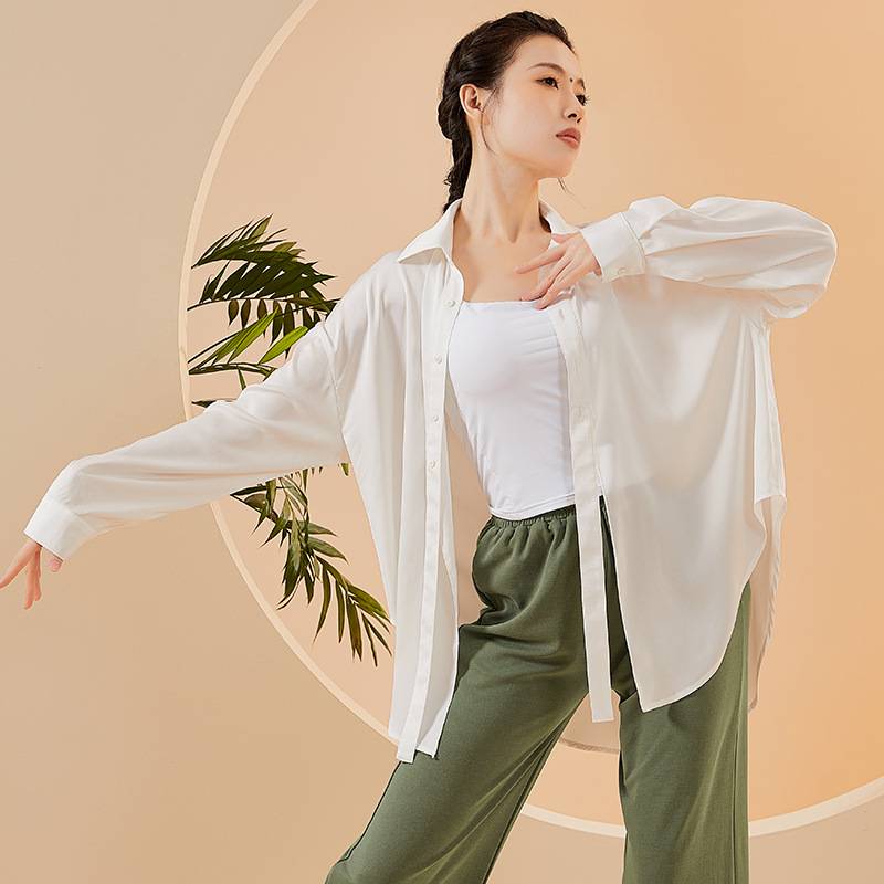 Modern dance shirt men and women, the same size shirt classical dance set jazz dance practice service performed, showing the autumn