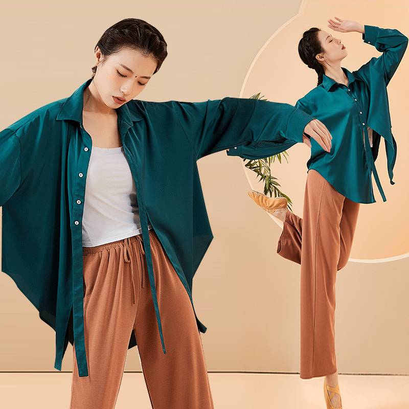 Modern dance shirt men and women, the same size shirt classical dance set jazz dance practice service performed, showing the autumn