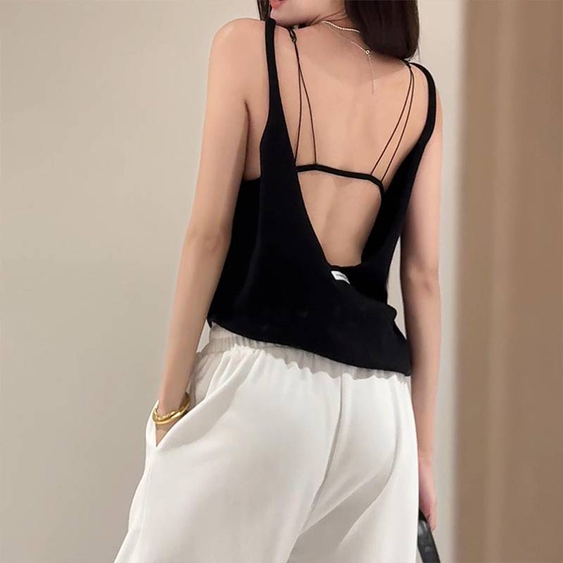 Modern dance clothing female sleeveless vest top, loose body exercise, back, back Chinese classical dance training clothing
