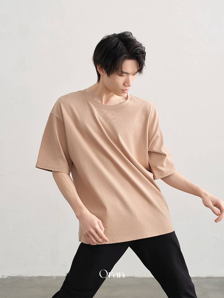 Qran Modern Dance Top Men's Women and Women T -shirt Dance Practice Services Services Cotton Soft Loose Dance Server