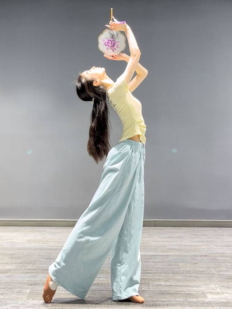 Modern dance exercise uniforms loose wide -leg pants Classical dance body thin body training suit Chinese dance pants