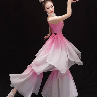 Classical dance clothing female elegant seedlings dance clothing suit Modern dance independent dance art test fan dance umbrella dance performance service