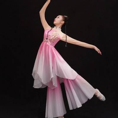 Classical dance clothing female elegant seedlings dance clothing suit Modern dance independent dance art test fan dance umbrella dance performance service