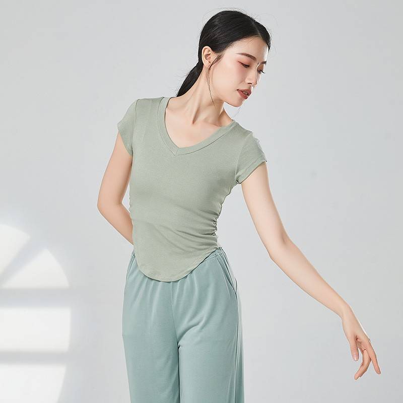 V -neck base dance service female short -sleeved classical dance modern dance Chinese dance exercise artistic service