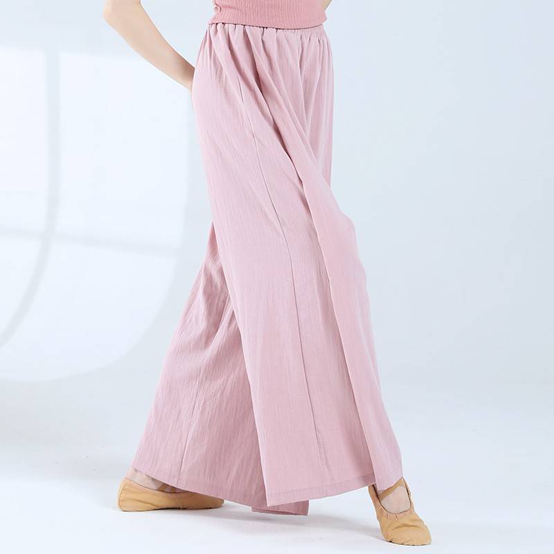 Modern dance clothing classical loose straight -legged wide -leg daily practice pants, threatening, girl wearing Chinese dance pants