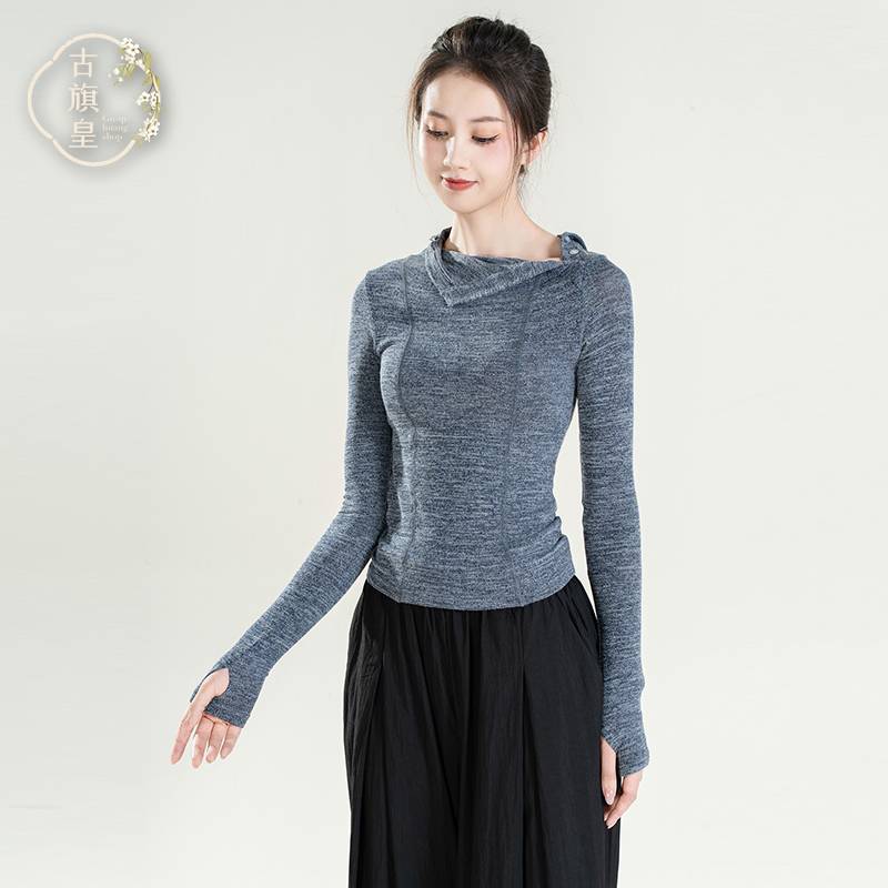 Ancient Banner Emperor Classical Dance Clothing Gao Ning Autumn and Winter Dance Modern Dance Modern Dance Chinese Dance Needle Weaving Long Sleeve Shape
