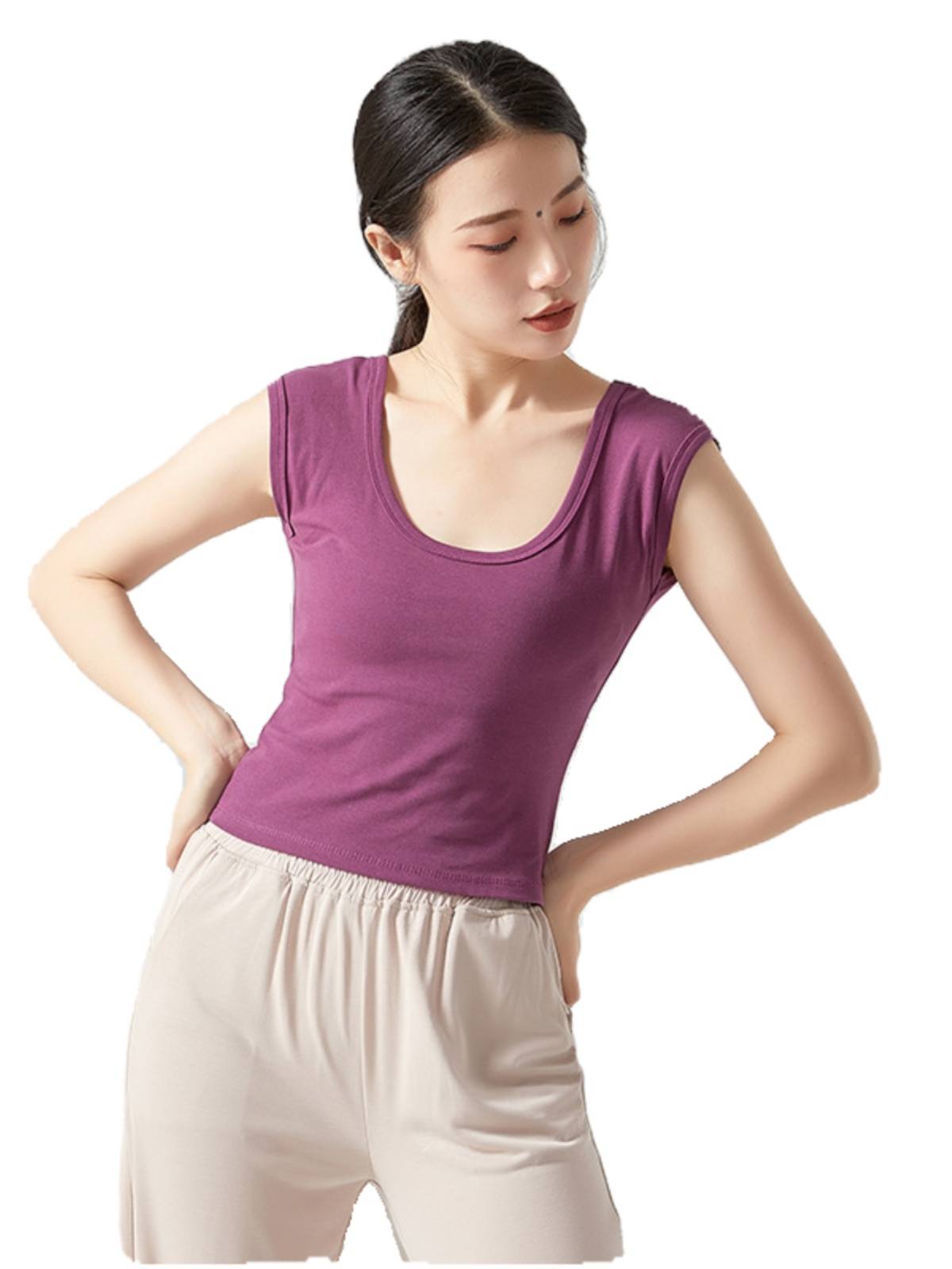 Modern dance training, sexy back, back short top female niche yoga body training modern classical dance clothing
