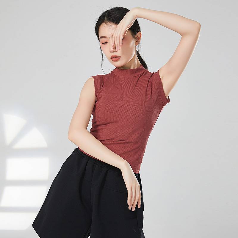 Modern dance exercise, female adult dance top, sleeve -free vest body training clothing Chinese classical dance set