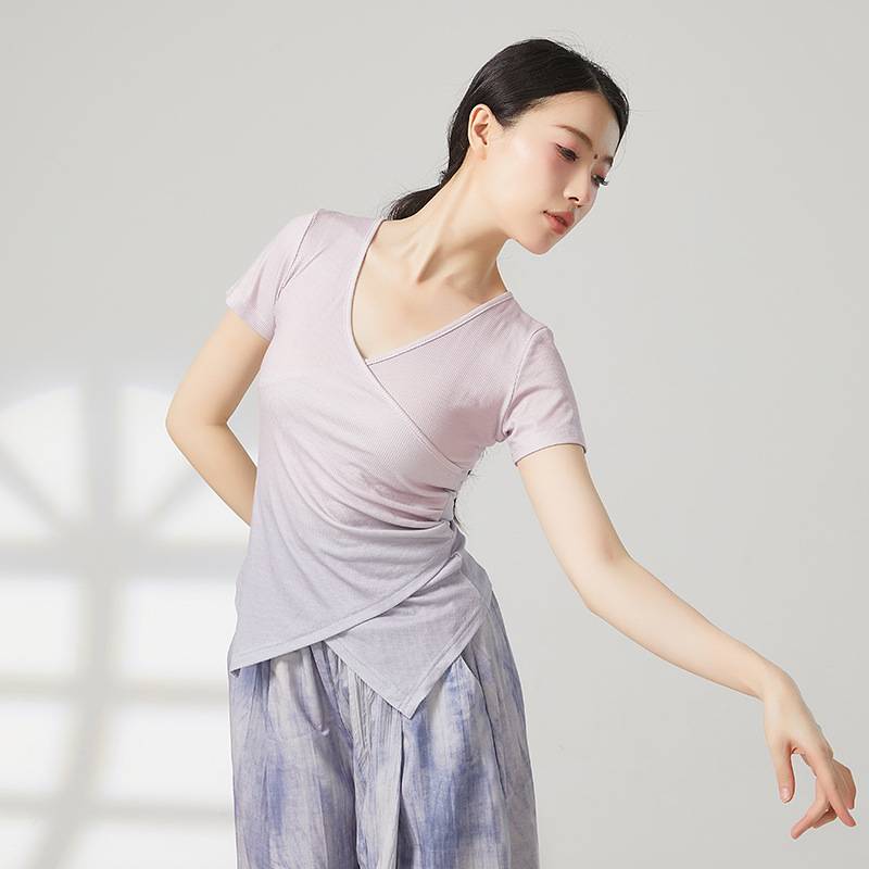 Research modern dance adult dance clothing classical dance short -sleeved gradient jackets Classical dance repair body clothes