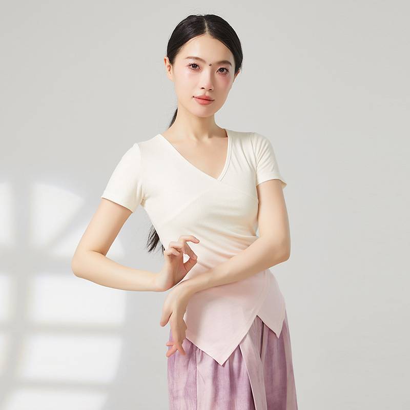 Research modern dance adult dance clothing classical dance short -sleeved gradient jackets Classical dance repair body clothes