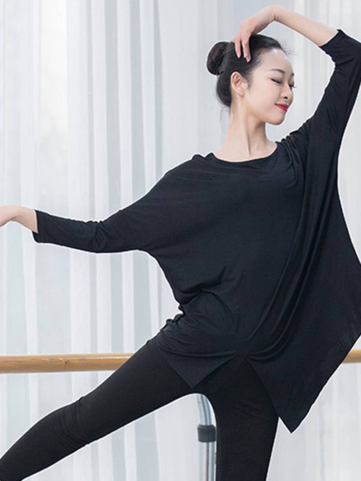 Modern dance exercise girl Modal loose dance jacket dance square sleeves irregular jacket teacher dance service