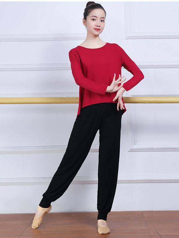 Modern dance clothing practice service women's suits classical Modal loose yoga clothing top body training service summer