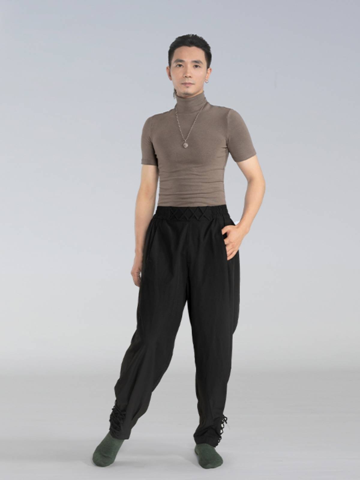 D346 Modern ballet dance service autumn and winter long -sleeved exercises, yoga tightness, thin warm bottom shirt