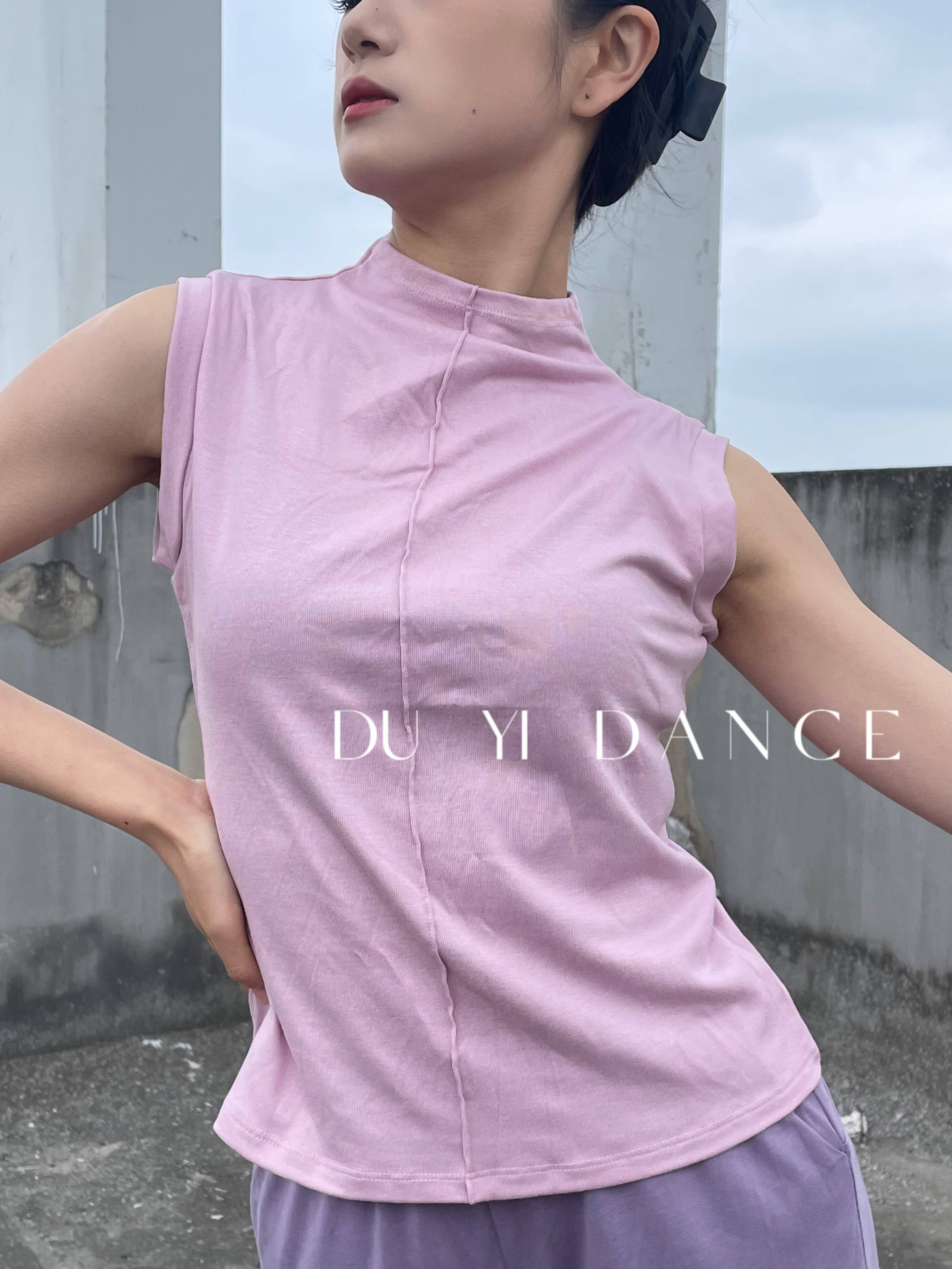 Modern dance -shaped body exercise vest yoga wears sleeveless vest half -high collar Chinese dance exercises modern dance