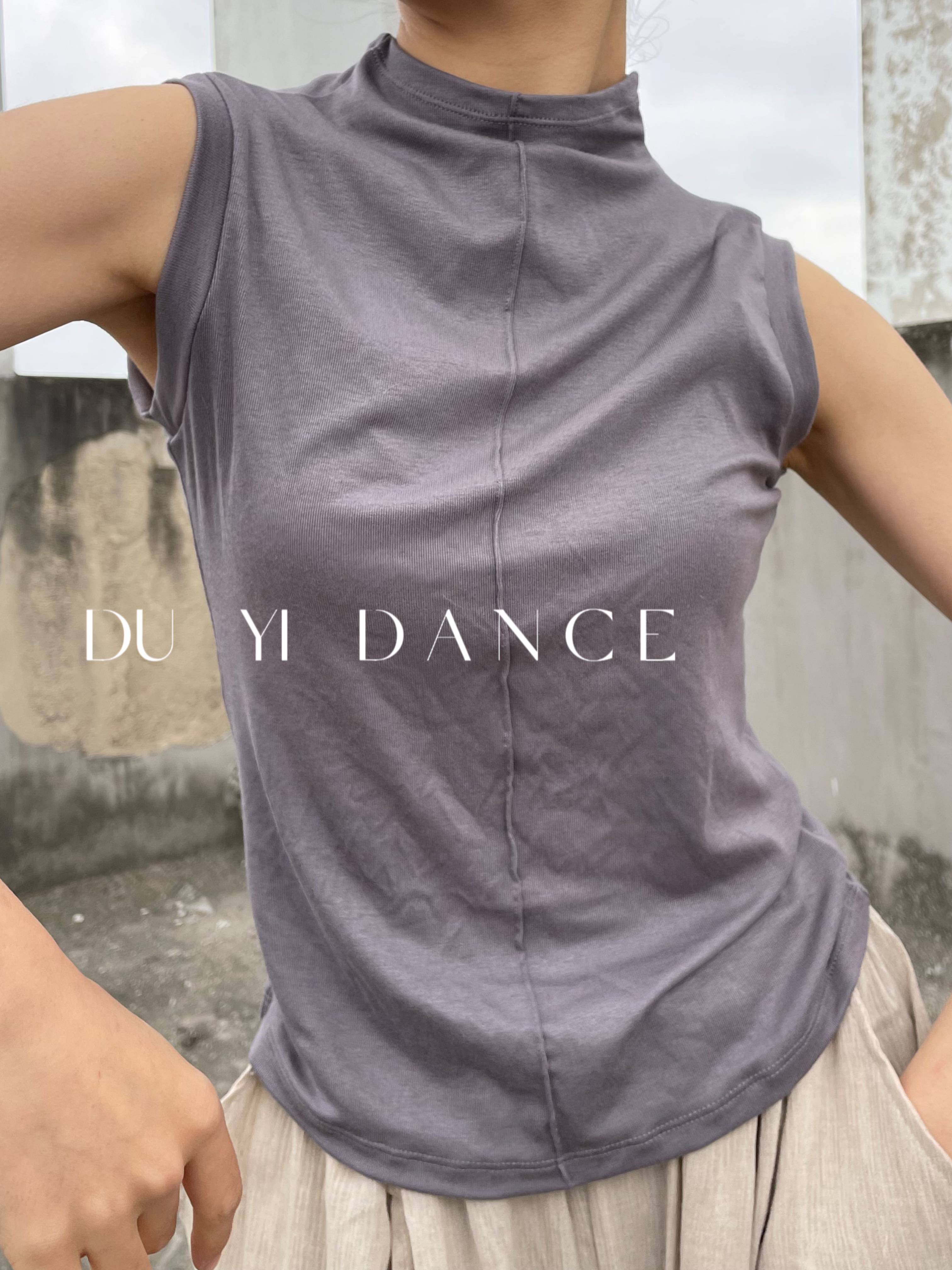 Modern dance -shaped body exercise vest yoga wears sleeveless vest half -high collar Chinese dance exercises modern dance