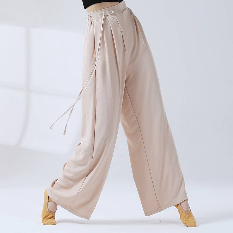 Modern classical dance exercise pants, loose ribbon wide -leg air pants daily wear muscle sensor, mountain pants dumpling pants