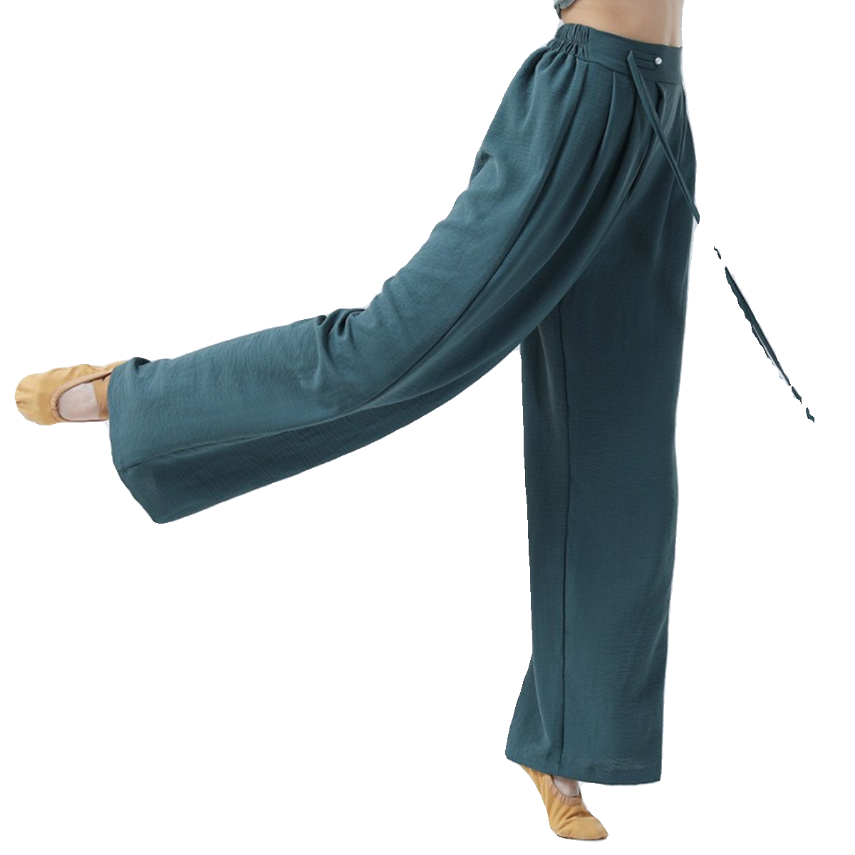Modern classical dance exercise pants, loose ribbon wide -leg air pants daily wear muscle sensor, mountain pants dumpling pants