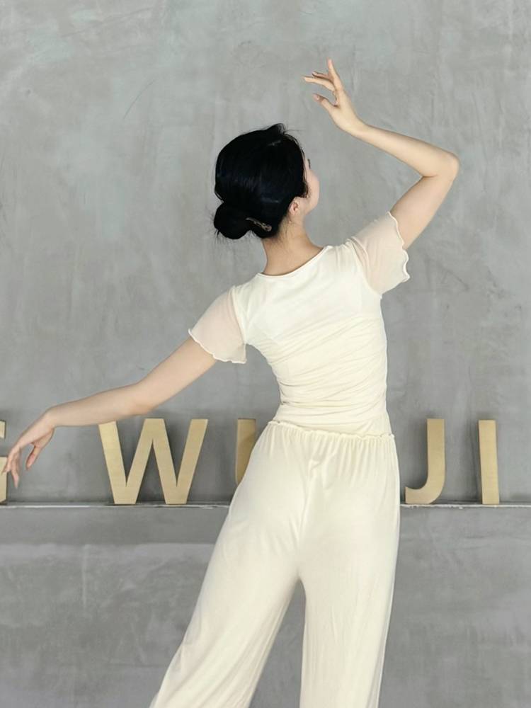 Dance practice service summer female new dancing clothes classical dance shirt short sleeve modern ballet training suit