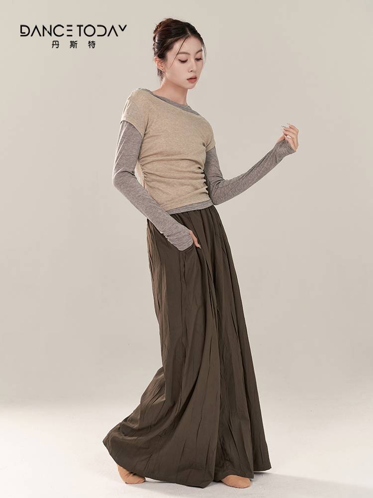 Dancetoday Modern Dance Fake two long -sleeved top female dance clothing Chinese classical dance -shaped sportswear clothing