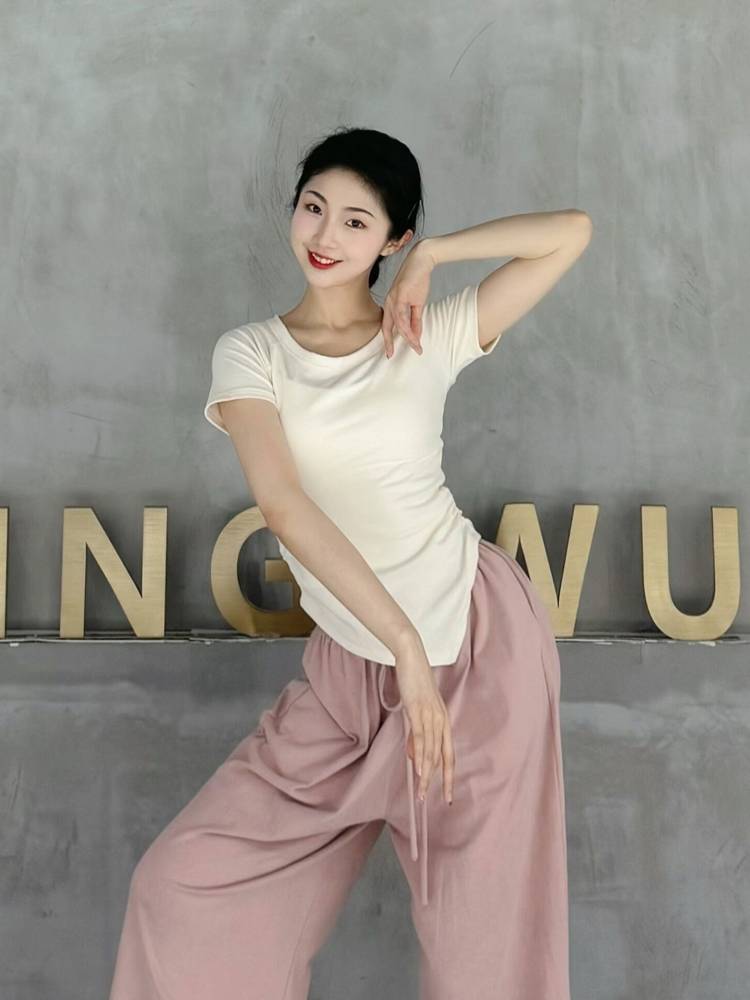 Dance training service summer modern dance training service female short -sleeved classical dance -shaped dress Chinese dance top training service