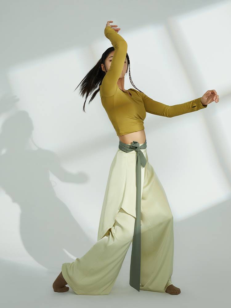 S97 Ice Silk Practice Services Modern Ballet Dance Dance Dance Clothing Women's Set Yoga Tight High waist Bottom Speed