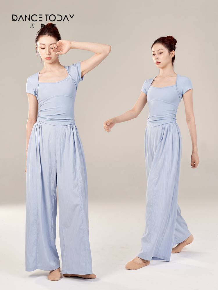 Dancetoday Modern Dance Clothing Summer 2024 New Back Back Short Sleeve Practice Delivery Girl