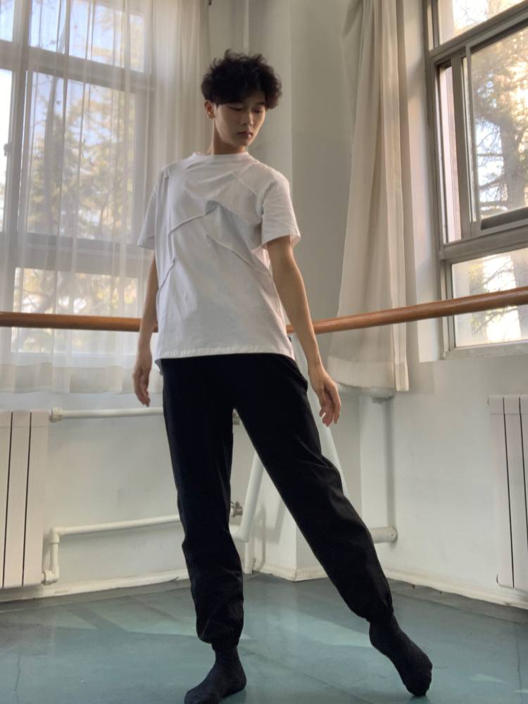 Dance practice service Short -sleeved men and women pure cotton loose student body training service jazz dance service modern dance top summer