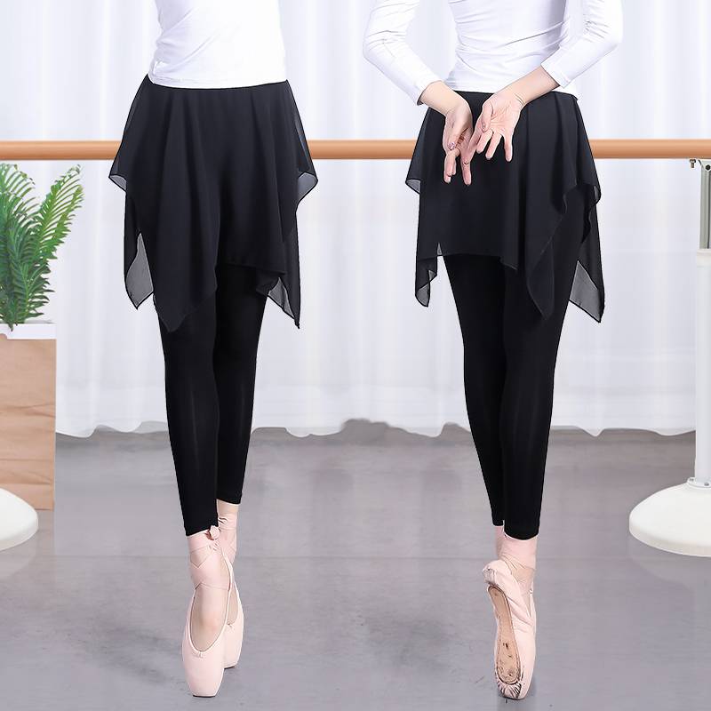 Dance practice clothing women's body training clothing dancing slim Latin modern Chinese Modal chiffon skirt pants