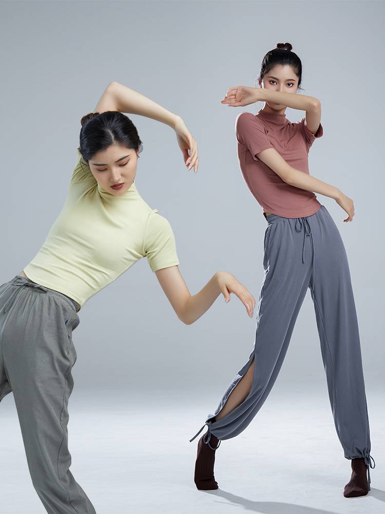 Dance modern dance small top dance dance service Chinese classical dance exercise training service summer new short -sleeved sportswear