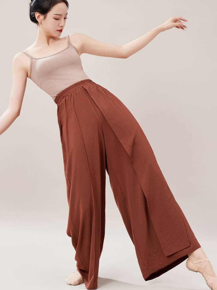 One city, one dance classical dance loose ribbon elegant wide leg pants modern dance collection training skills show performance dance pants