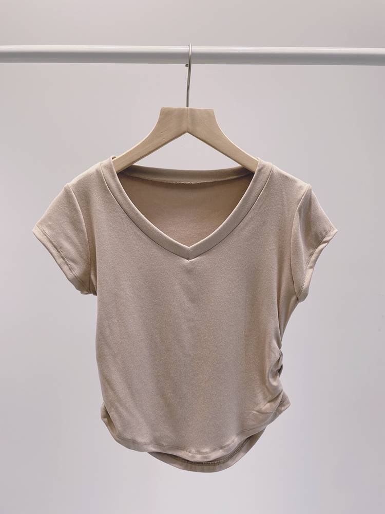 V -neck repair dance service short -sleeved classical dance modern dance Chinese dance exercise artistic service